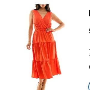 Orange midi/maxi dress with pockets! Size XL. Excellent condition.